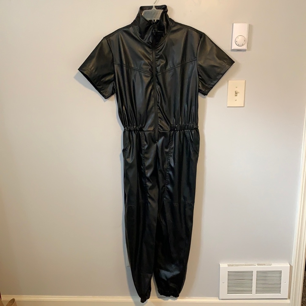 Heroine Sport black leather jumpsuit